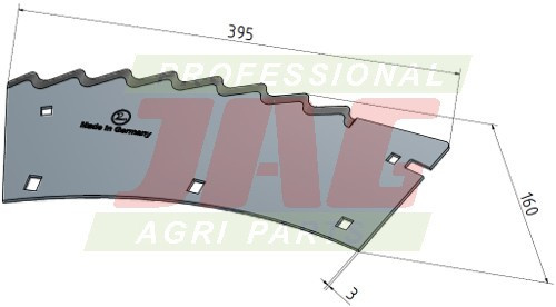 JAG82-0084 Nóż lewy do trawy MWS Germany-wycofane, CLAAS 991980 0009919800