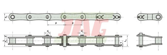 S45/SD/J2A Łańcuch podajnika ziarna rozst. otw. 52mm ROLLON-SOLID