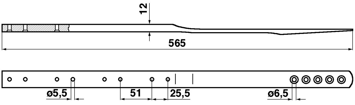 JAG11-0014 Listwa główki kosy JAG PREMIUM, MASSEY FERGUSON 785583M1 3099334M2