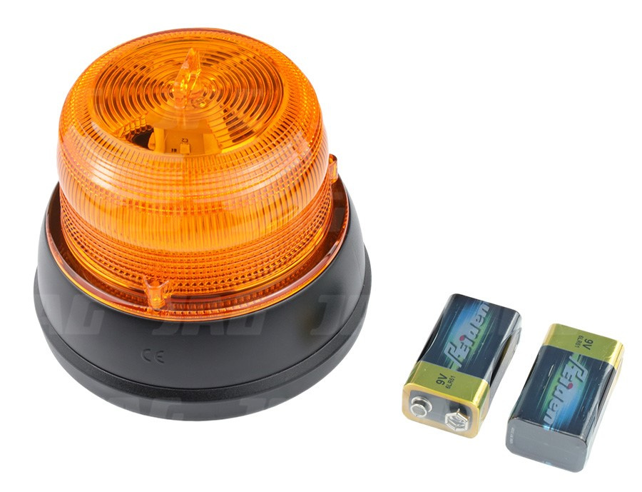 JAG96-0097 Lampa Błyskowa, 16 LED, 2x bateria 9V, mocowanie na magnes
