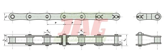 S45/SD/J2A Łańcuch podajnika ziarna rozst. otw. 52mm ROLLON-SOLID