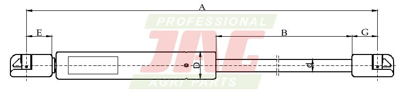 JAG99-1091 Siłownik gazowy JAG, DEUTZ FAHR 04413569 04428681