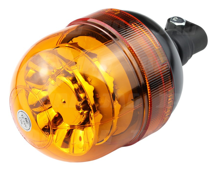 JAG96-0058 Lampa Błyskowa LED, 48W, 9-30V, R10, R65, 16LEDx3W, Uchwyt na elastyczny trzpień, Średni klosz