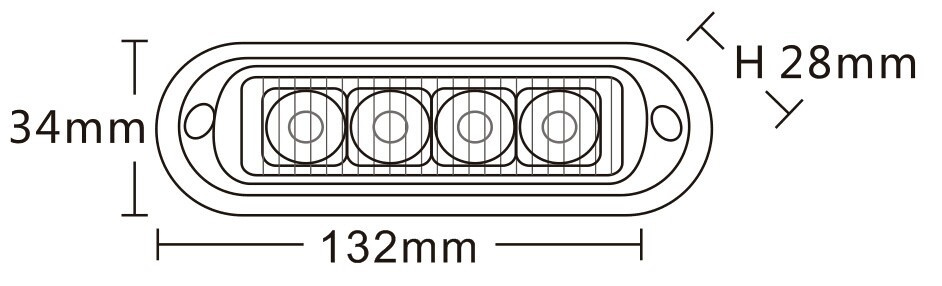 JAG96-0051 Lampa Błyskowa JAG (Stroboskop) LED, 12W, 9-30V, 4LEDx3W