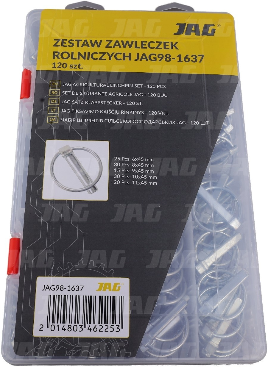 JAG98-1637 Zestaw zawleczek rolniczych JAG-120szt