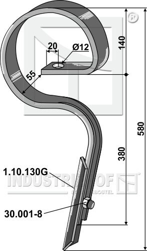 1.1506 Ząb kultywatora prosty -