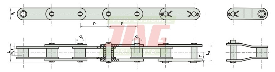 JAG02-0007 Łańcuch bez mocowań 38.4R ROLLON-SOLID