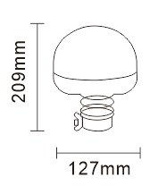 JAG96-0061 Lampa Błyskowa LED, 36W, 9-30V, R10, R65, 18LEDx3W, Uchwyt na elastyczny trzpień, Mały klosz