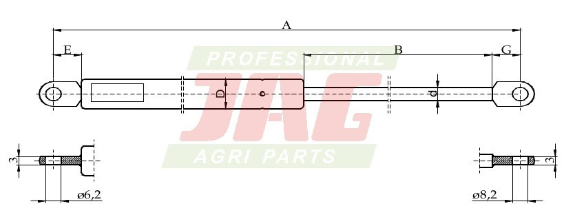 JAG99-1065 Siłownik gazowy