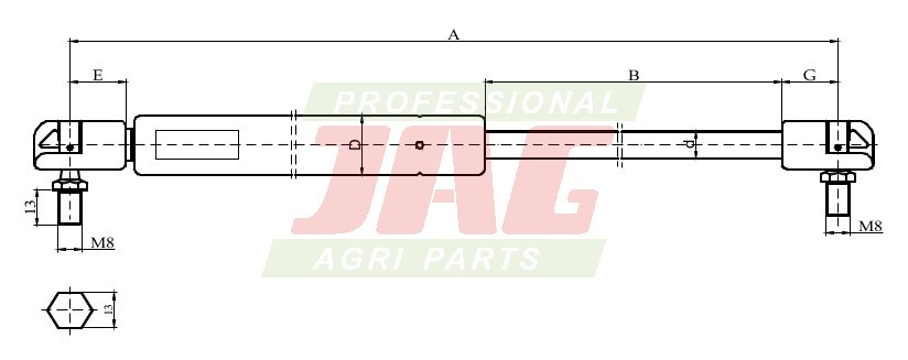 JAG99-1019 Siłownik gazowy