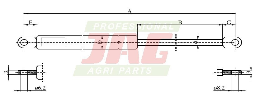 JAG99-1065 Siłownik gazowy