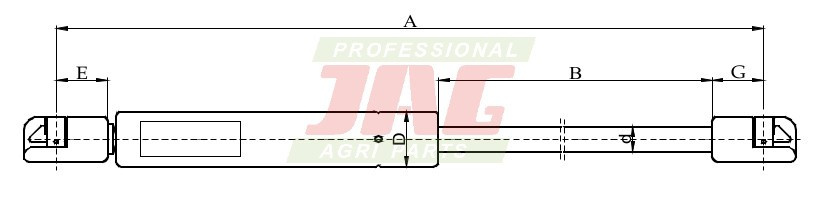 JAG99-1034 Siłownik gazowy JAG, DEUTZ FAHR 4399081 04399081