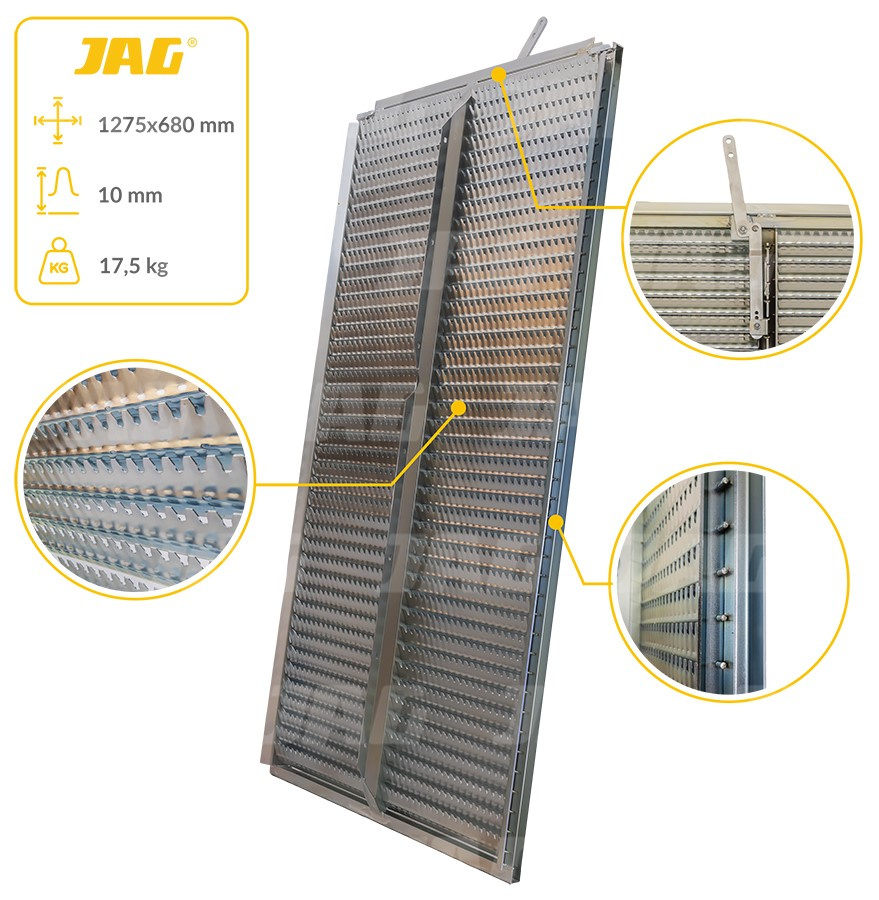 JAG05-0047 Sito żaluzjowe ocynk dolne, lamela-10mm JAG Premium, CLAAS 0007361830