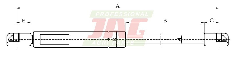 JAG99-1034 Siłownik gazowy JAG, DEUTZ FAHR 4399081 04399081