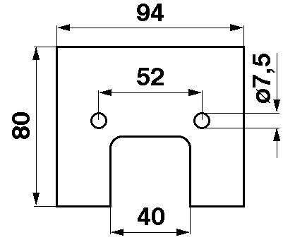 JAG14-0011 Łopatka gumowa 2PR do org. łańcucha rozst. otw. 52mm JAG PREMIUM, MASSEY FERGUSON 404184M1
