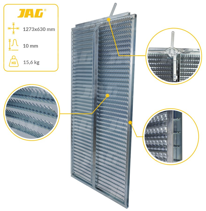 JAG05-0045 Sito żaluzjowe ocynkowane dolne, lamela-10mm JAG Premium