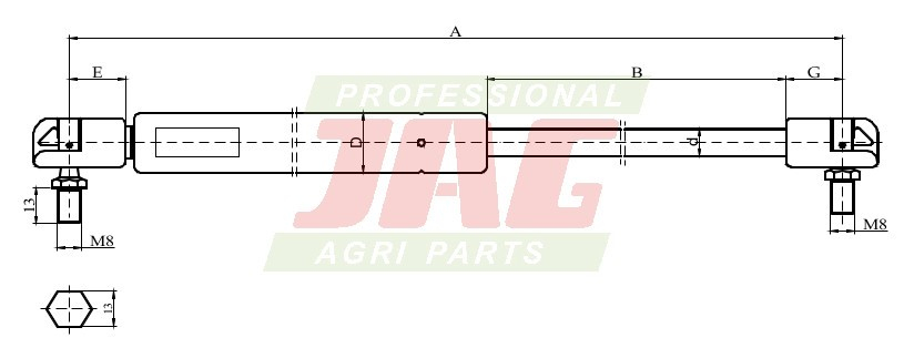 JAG99-1044 Siłownik gazowy