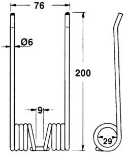 JAG57-0006 Sprężyna podbieracza 6mm