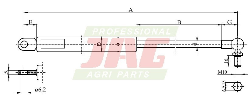JAG99-1010 Siłownik gazowy JAG, JOHN DEERE AL28599