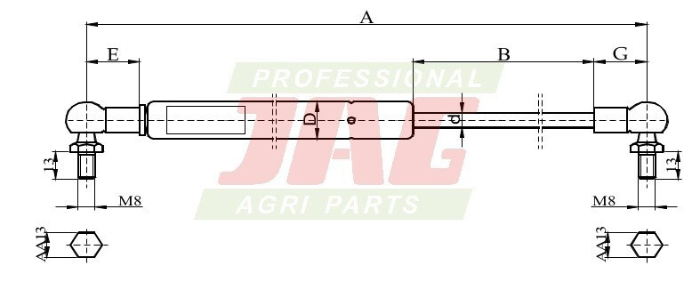 JAG99-1105 Siłownik gazowy, VALMET 31517900
