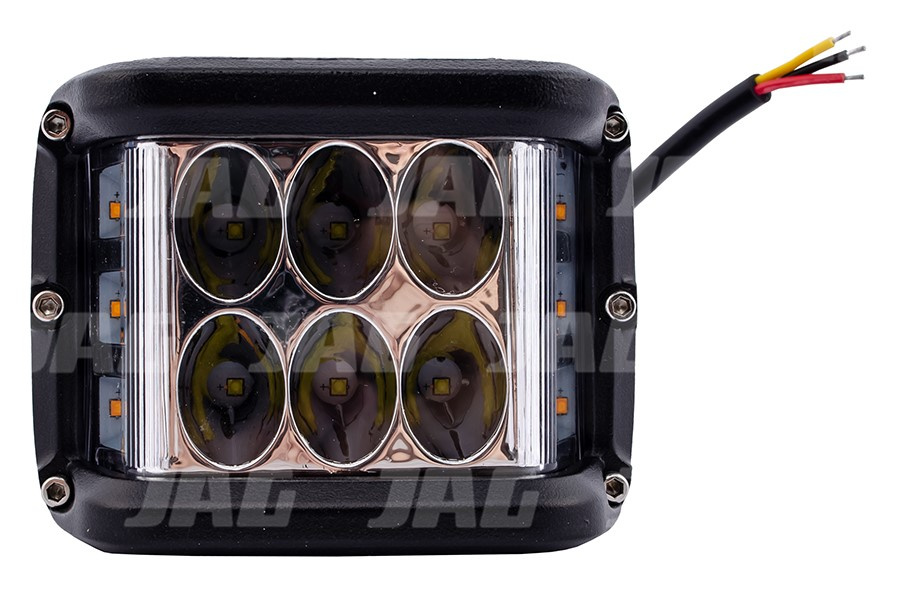 JAG96-0083 Lampa robocza LED, 27W, 10-30V, 9 EPISTAR LED, Prostokątna, Lampa ostrzegawcza JAG