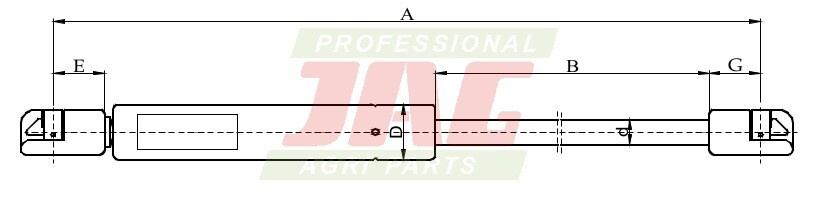 JAG99-1091 Siłownik gazowy JAG, DEUTZ FAHR 04428681 04416549