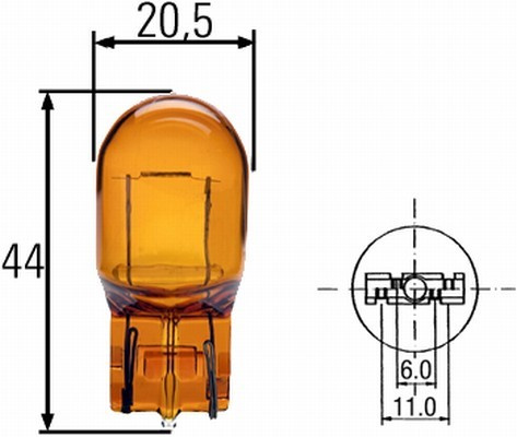 Żarówka 12V 21W-WY21W-W3X16D HELLA
