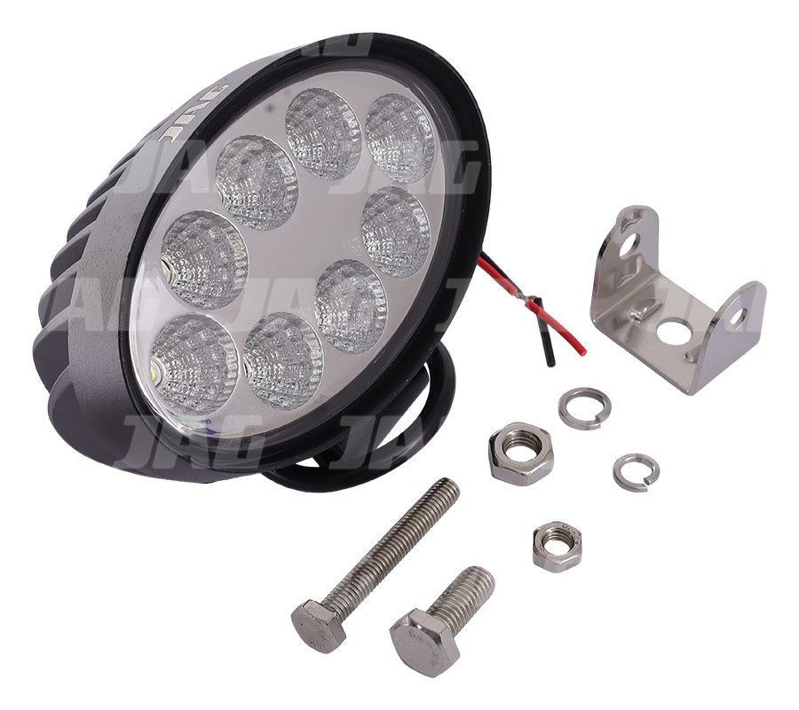 JAG96-0035 Lampa robocza LED, 24W, 10-30V, 8 EPISTAR LEDx3W, FLOOD, Owalna JAG