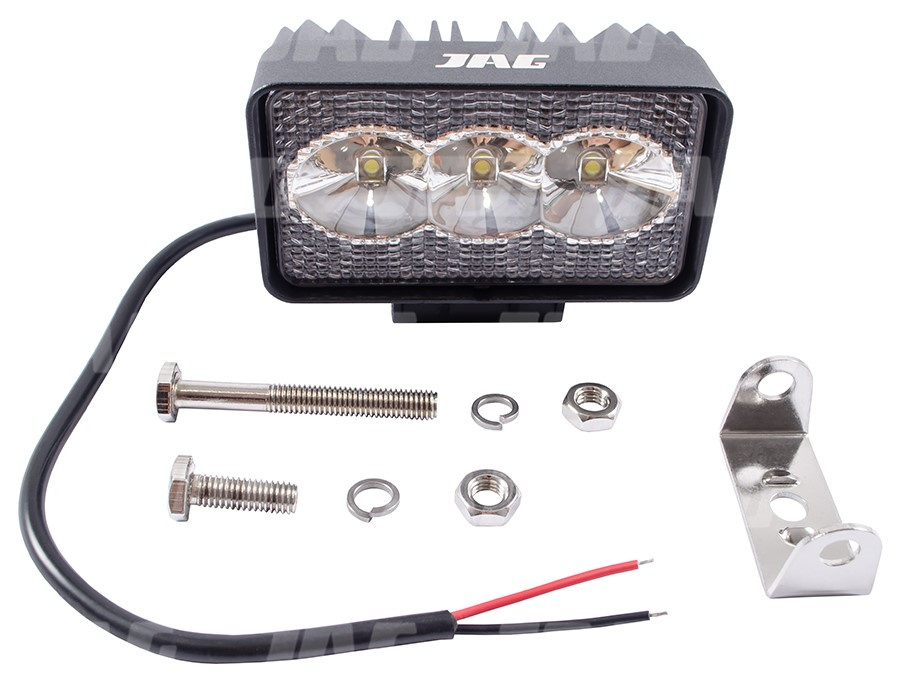 JAG96-0070 Lampa robocza LED, 9W, 10-30V, 3 EPISTAR LEDx3W, Prostokątna JAG