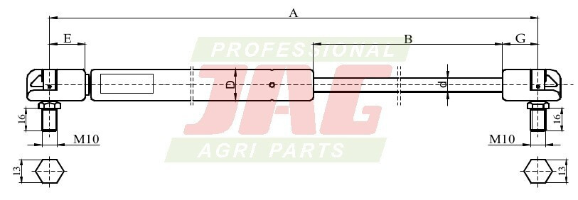 JAG99-1102 Siłownik gazowy JAG, SAME 92331664 92411404