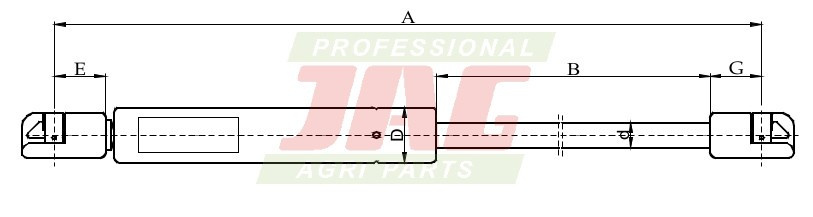 JAG99-1113 Siłownik gazowy JAG, CASE IH 44910537 4491165