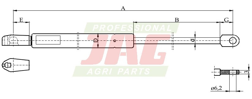 JAG99-1063 Siłownik gazowy