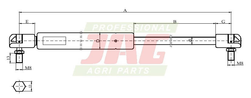 JAG99-1029 Siłownik gazowy