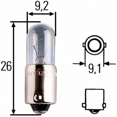 Żarówka 12V 4W-BA9S HELLA