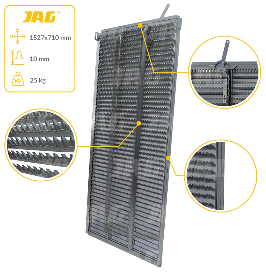 JAG25-0011 Sito żaluzjowe ocynkowane dolne, lamela-10mm