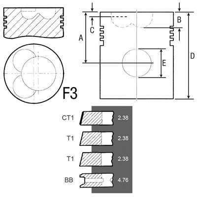 K944573 Tłok + pierścienie