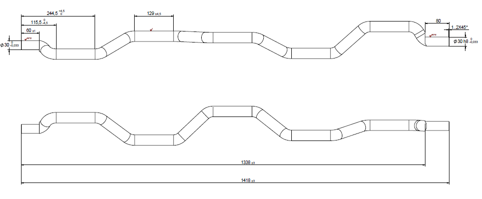 555896 Wał wytrząsaczy 1418mm, fi30mm, CLAAS 0005558960