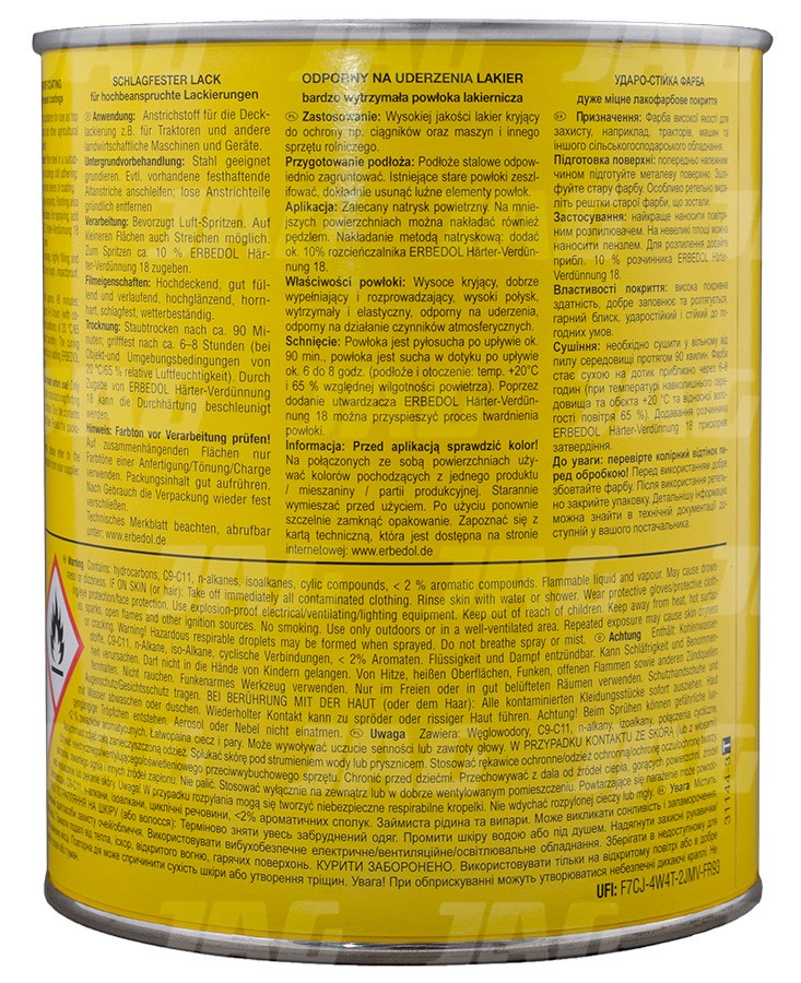 Farba Erbedol Stoll zielona 0,75l od roku 1989 (SL4160), ERBEDOL SL4160