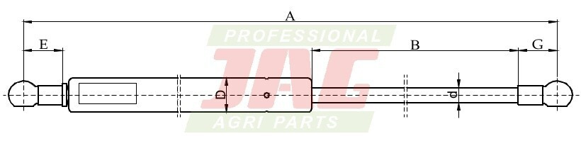 JAG99-1093 Siłownik gazowy JAG