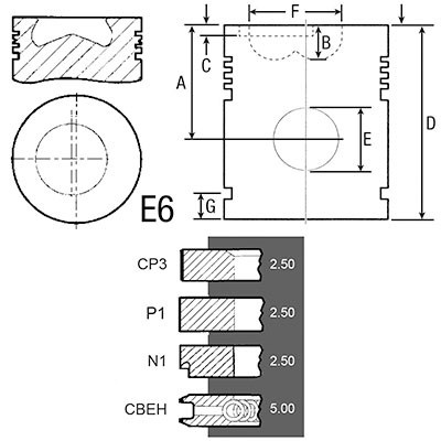 003800606 Tłok + pierścienie