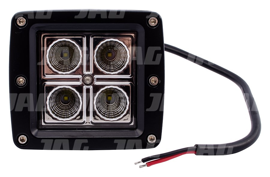 JAG96-0020 Lampa robocza LED, 16W, 10-30V, 4 CREE LEDx4W, FLOOD, Kwadratowa JAG