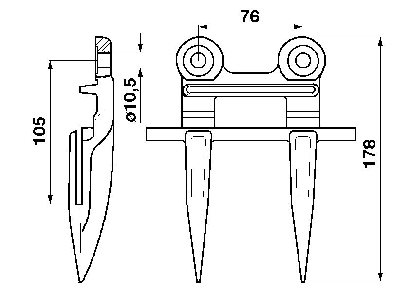 JAG01-0002 Bagnet podwójny RADURA, CLAAS 626295 0006262951