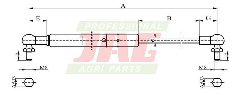 JAG99-1105 Siłownik gazowy