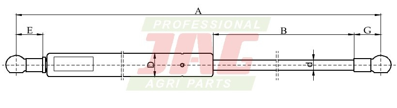 JAG99-1093 Siłownik gazowy JAG