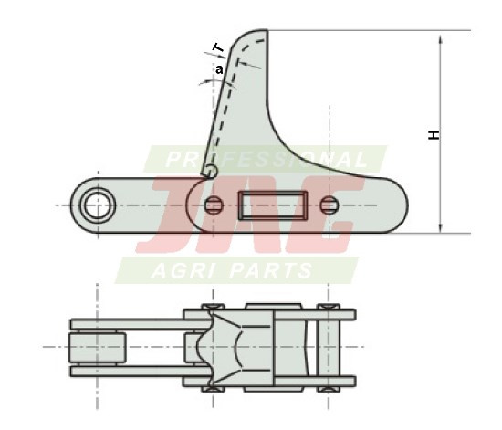 JAG84-0002 CA555/C6E/J4A Łańcuch do kukurydzy New Holland, IH Case, MF ROLLON