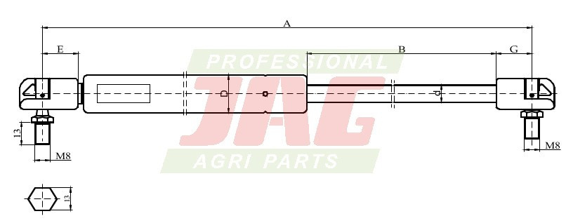 JAG99-1039 Siłownik gazowy