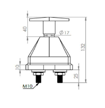Wyłącznik prądu masy 200A 12/24V, JOHN DEERE AL68661