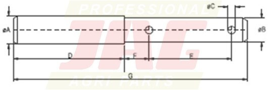JAG98-0156 Sworzeń łącznika górnego, kat.2-3, DŁ. 172mm