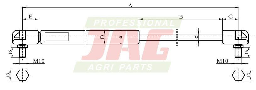JAG99-1068 Siłownik gazowy JAG