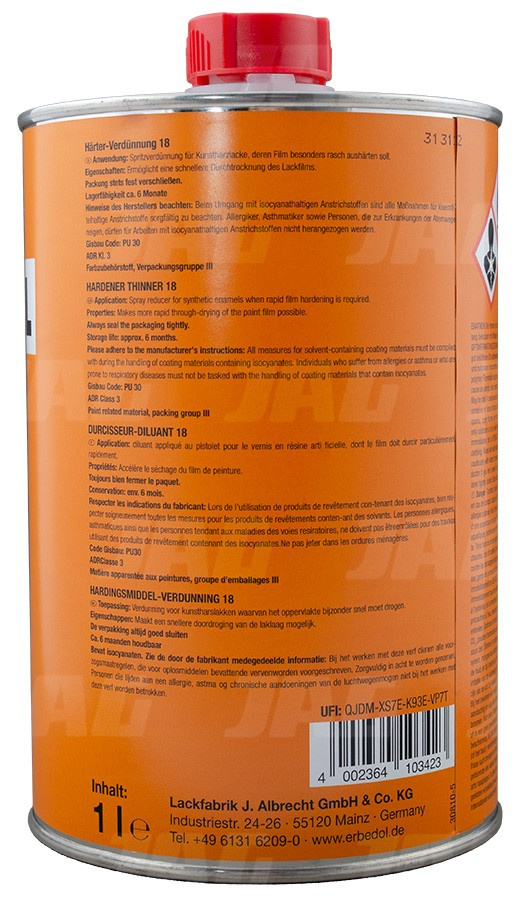 Utwardzacz do farb ERBEDOL-1L (SL0001)